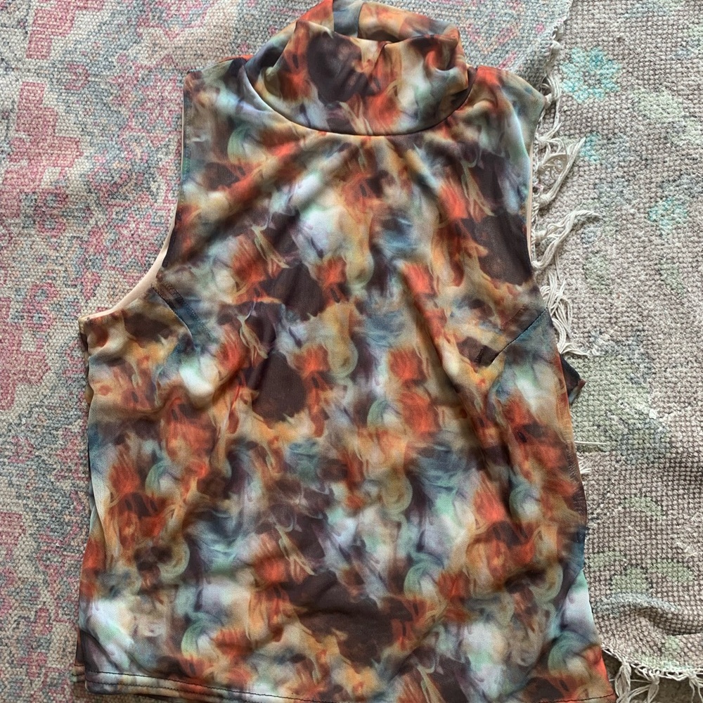 Pretty Little Thing Marbled Mesh Crop Top